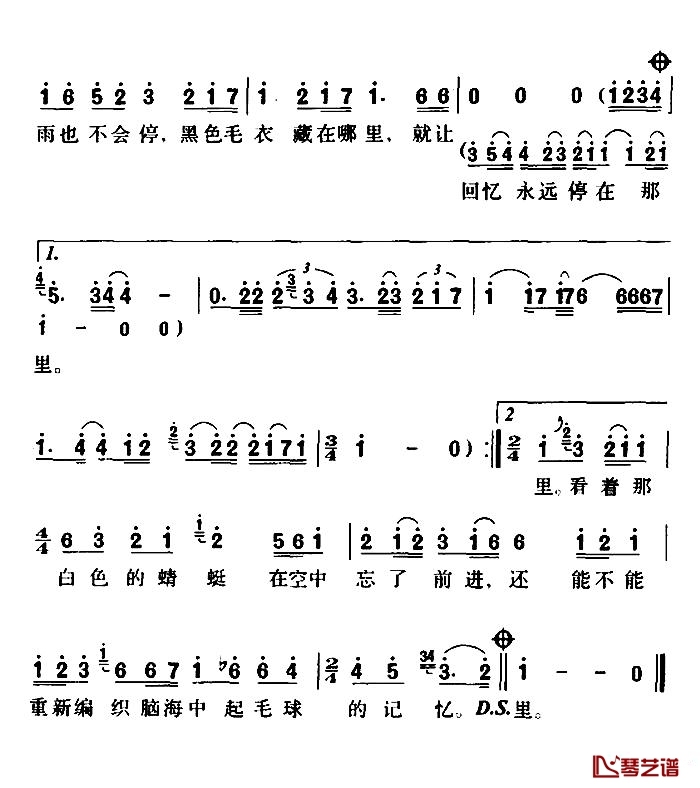 黑色毛衣简谱2