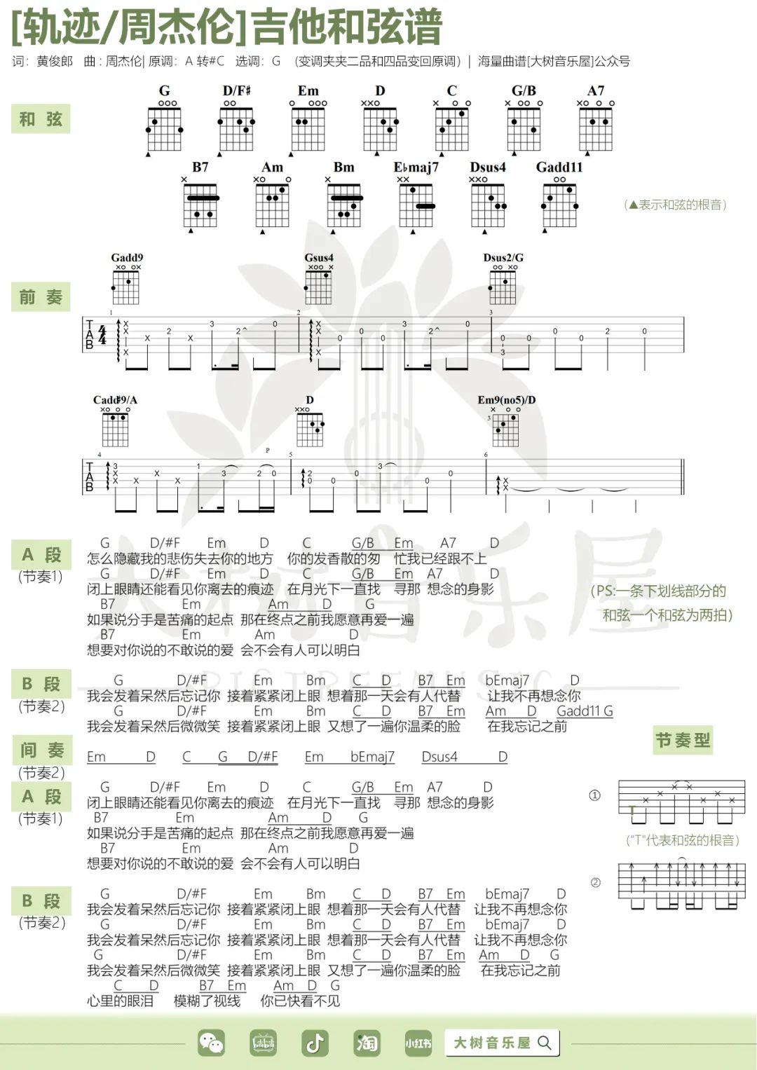 轨迹吉他谱4