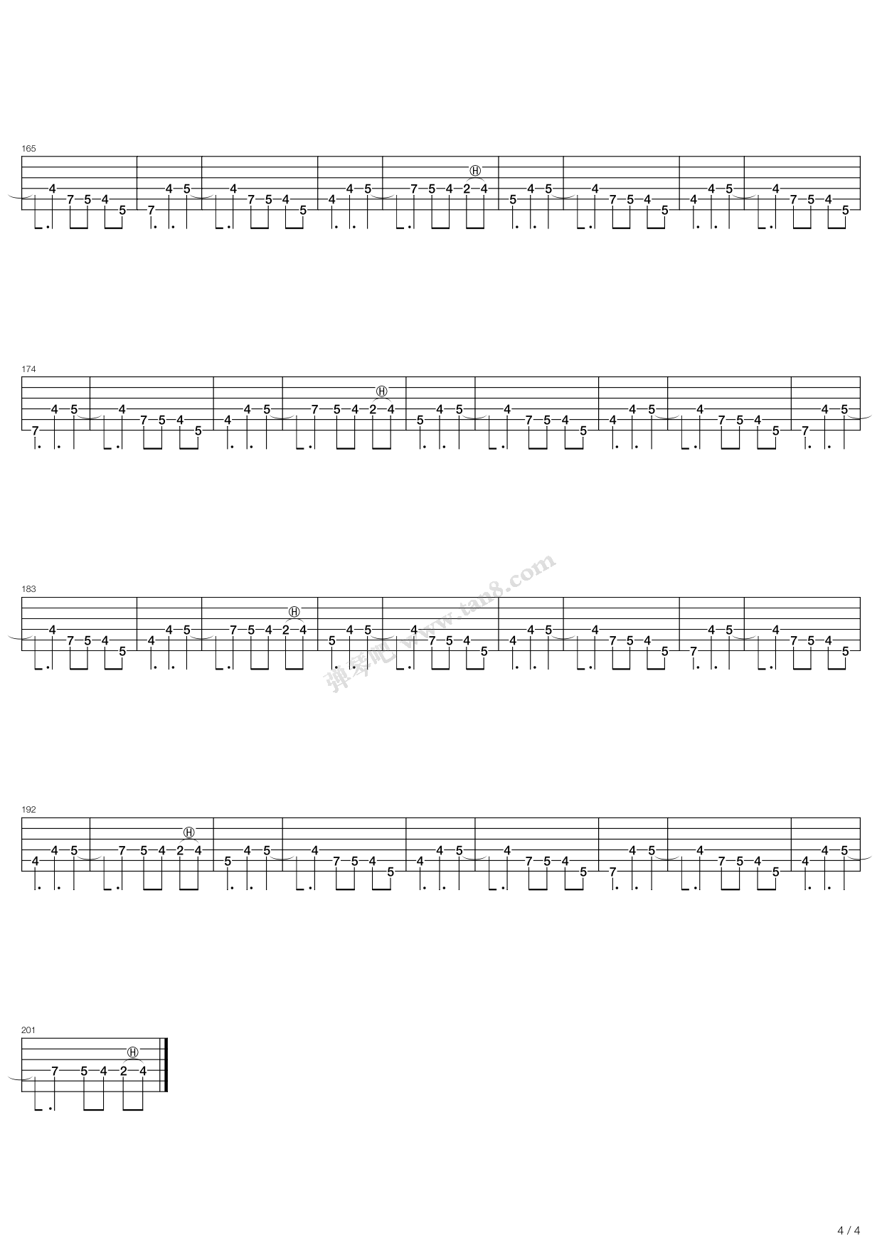 Fade To Black吉他谱4