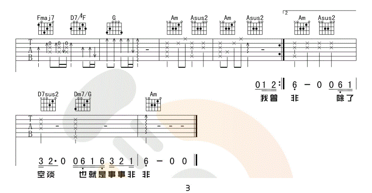 我曾吉他谱3
