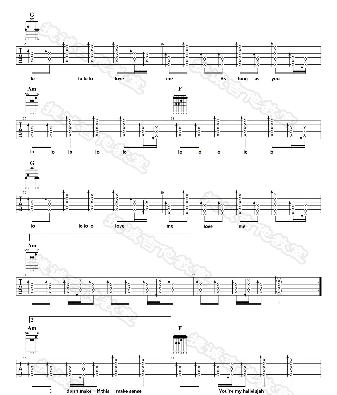As Long As You Love Me吉他谱4