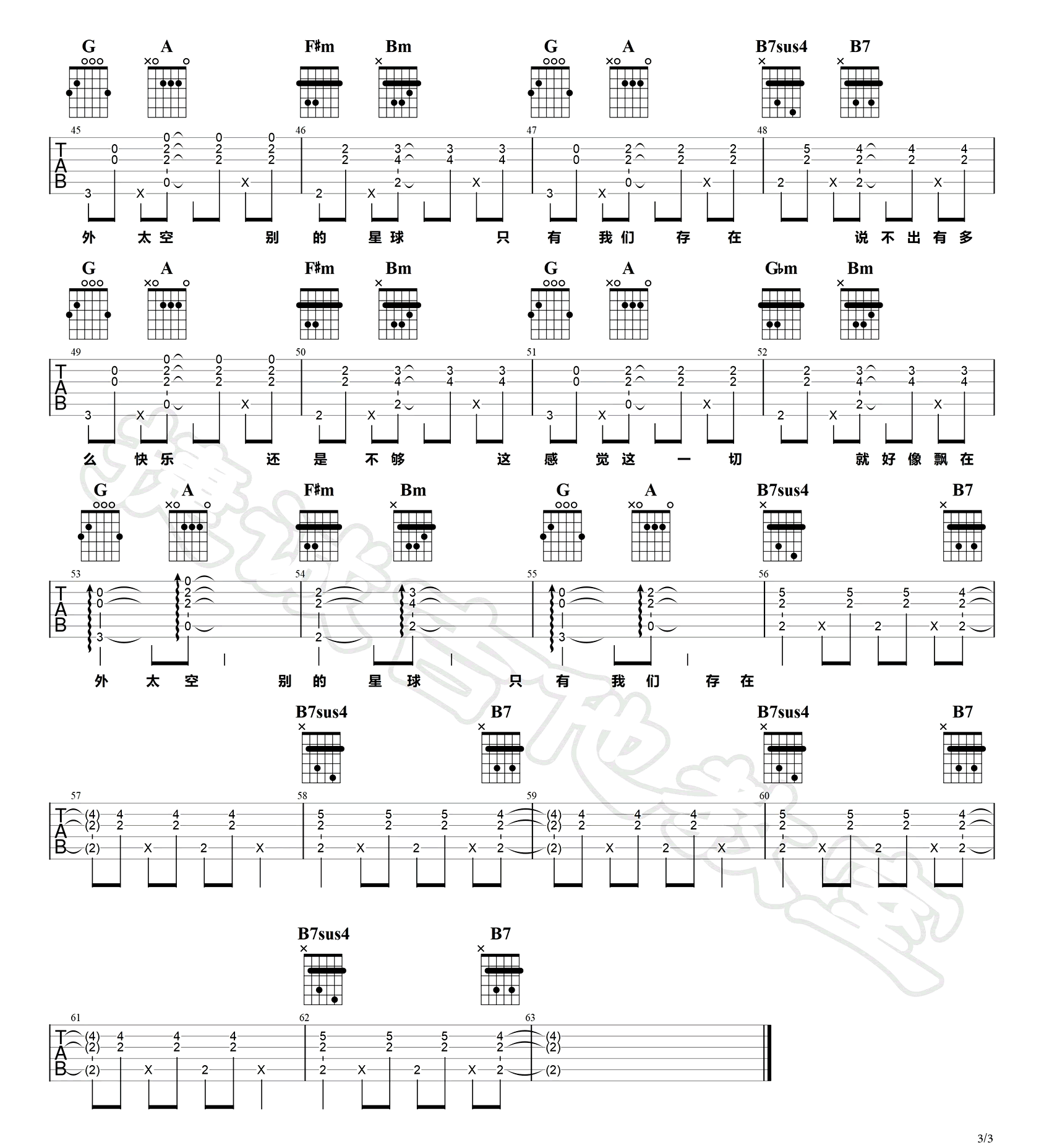 《有你的快乐》吉他谱