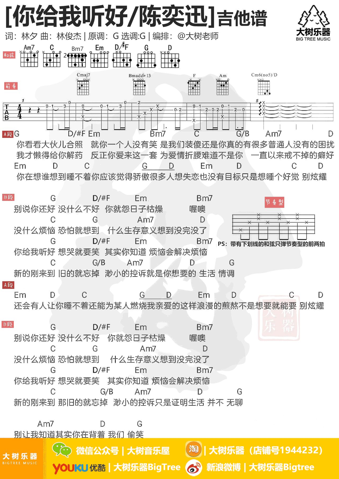 你给我听好吉他谱1