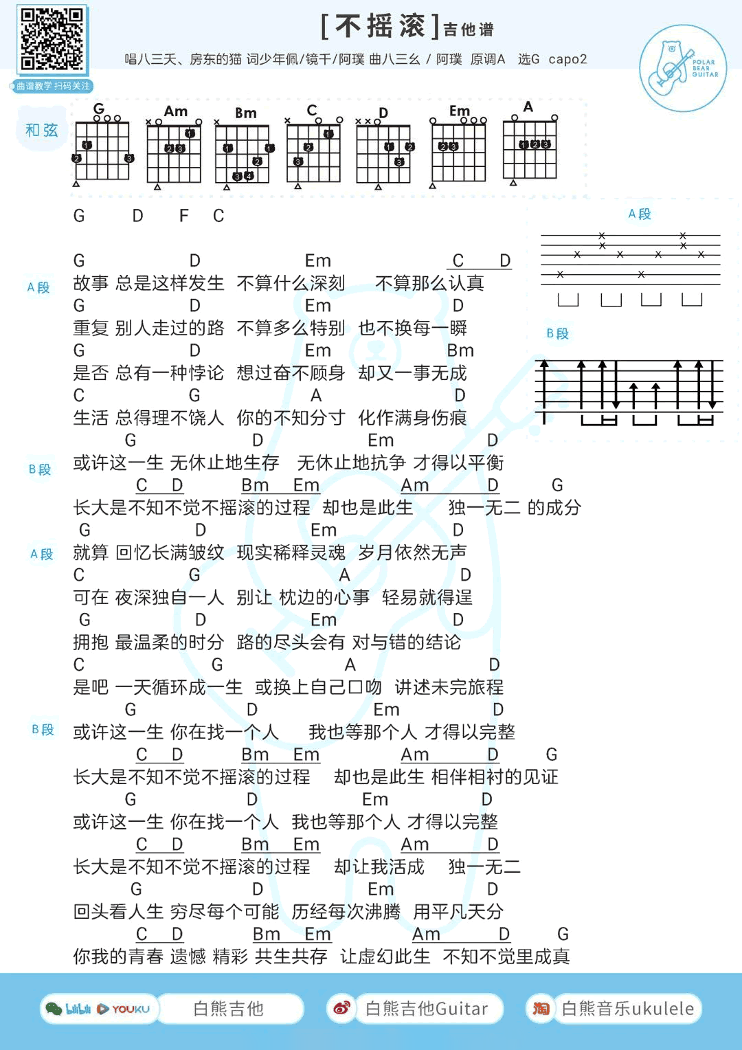 不摇滚吉他谱1