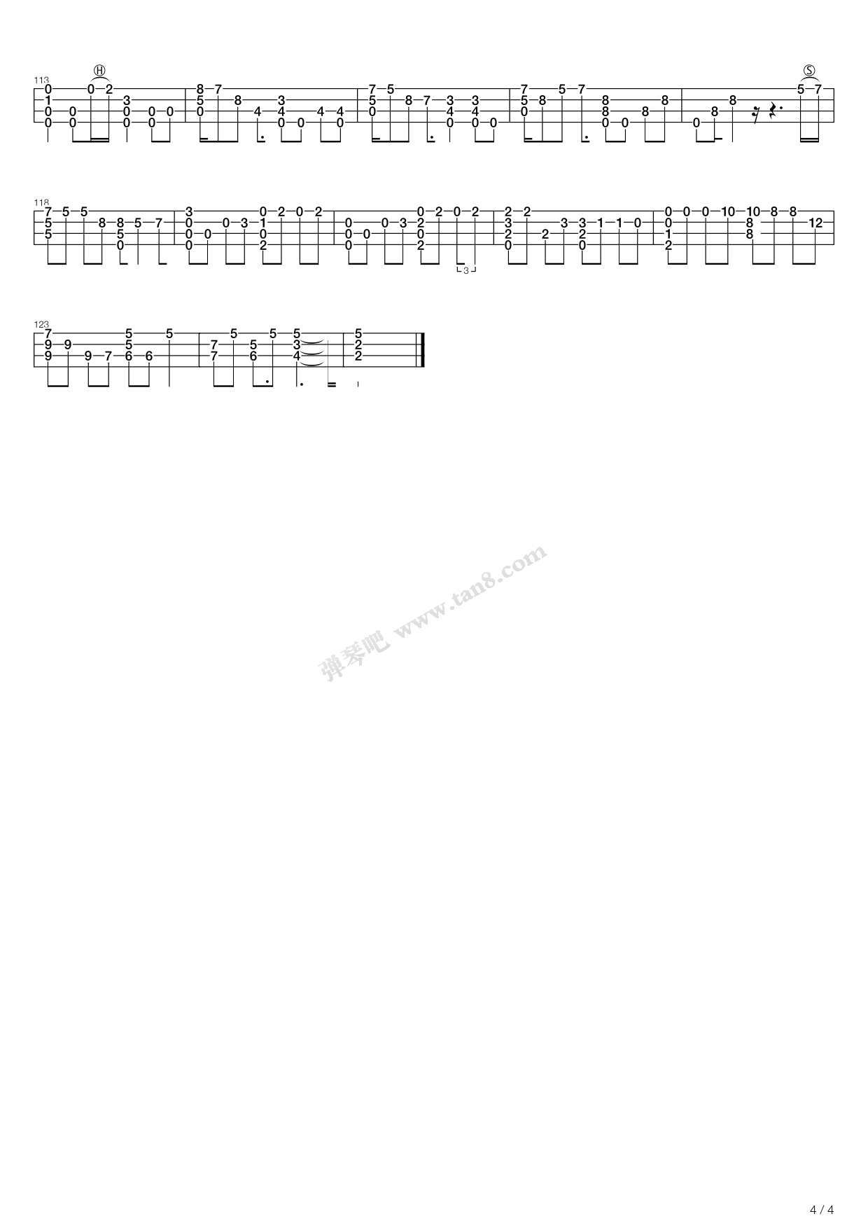 波西米亚狂想曲吉他谱4