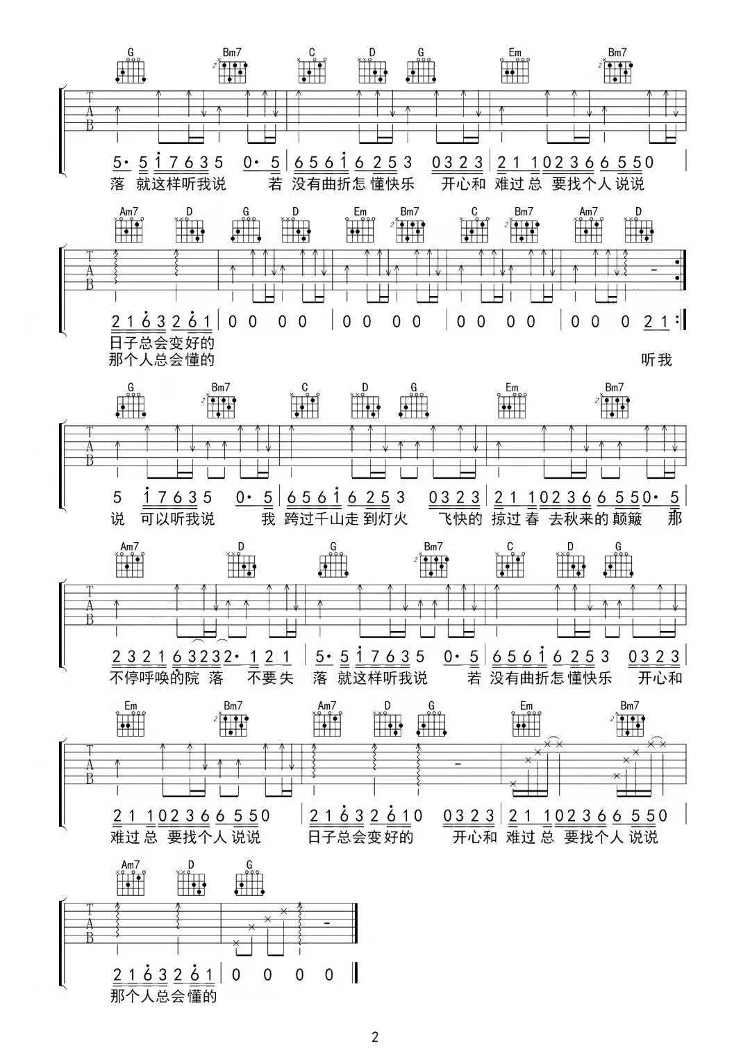 听我说吉他谱2