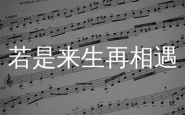 若是来生再相遇简谱_烟嗓船长_歌曲简谱_生产队上传