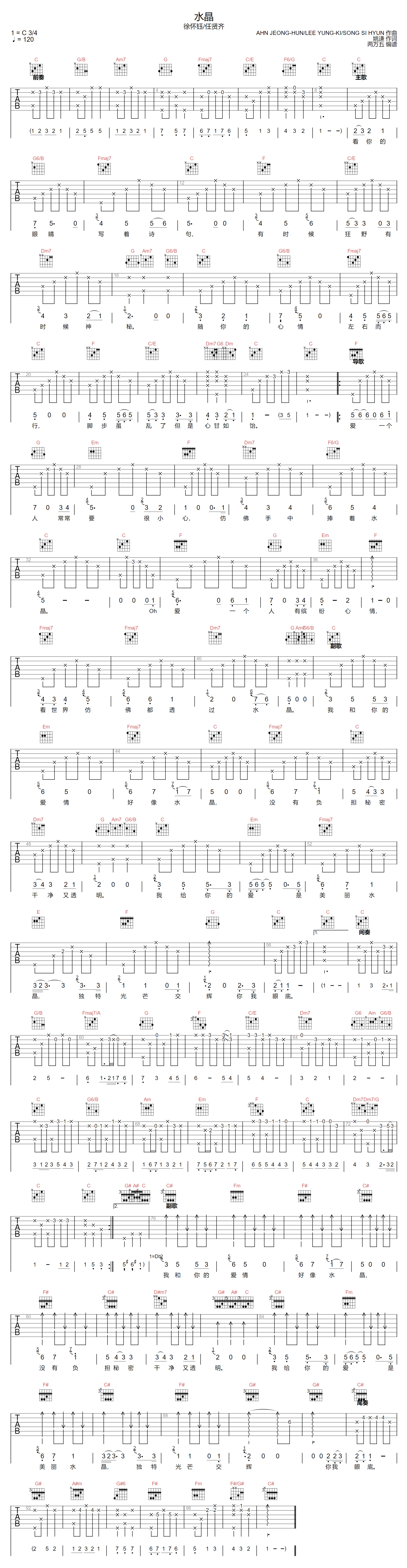 吉他教学：什么是调号、拍号、速度符号、小节线、终止线等 - 知乎
