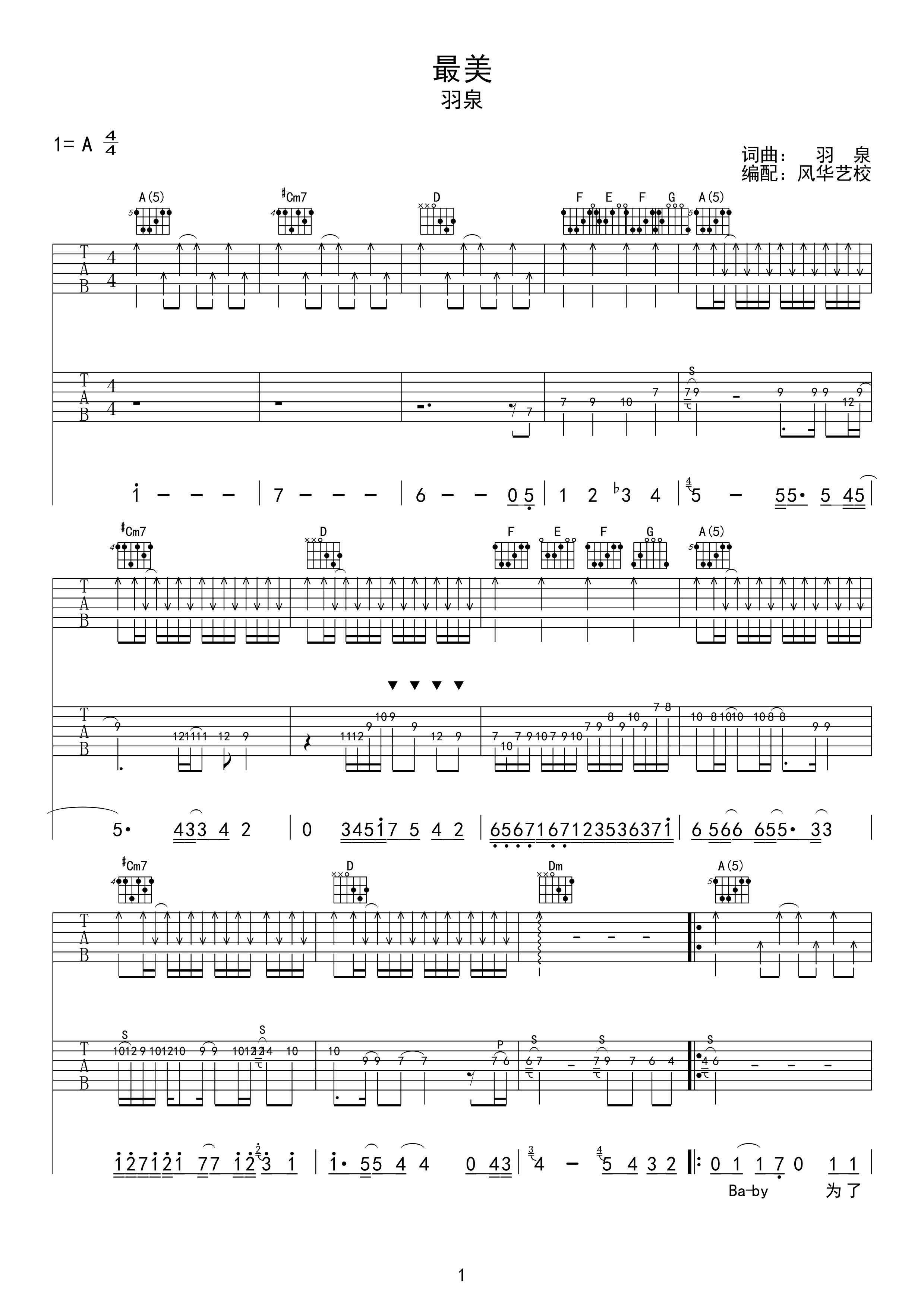 深呼吸（G调扫弦版） - 羽泉 - 吉他谱(17吉他网制谱) - 嗨吉他
