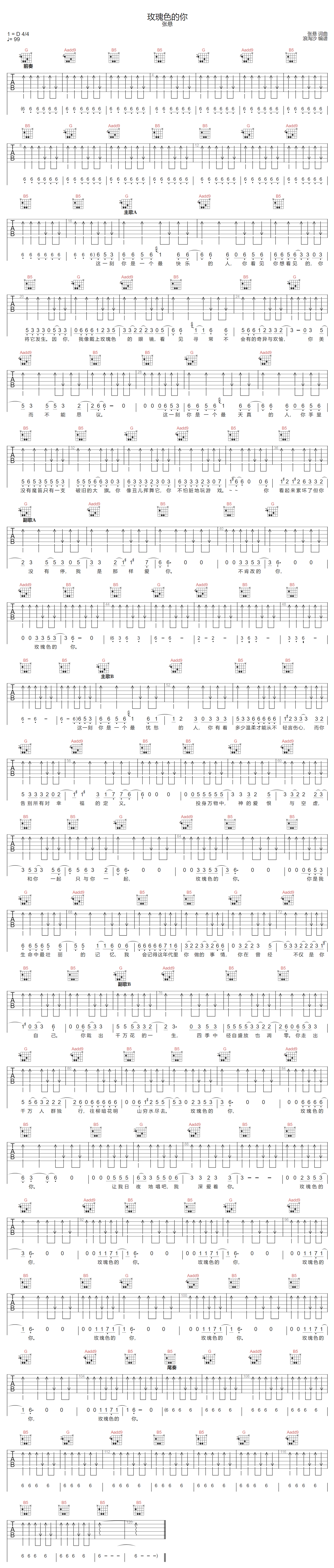 儿歌（C调） - 张悬 - 吉他谱（含弹唱视频）(简单吉他编配制谱) - 嗨吉他
